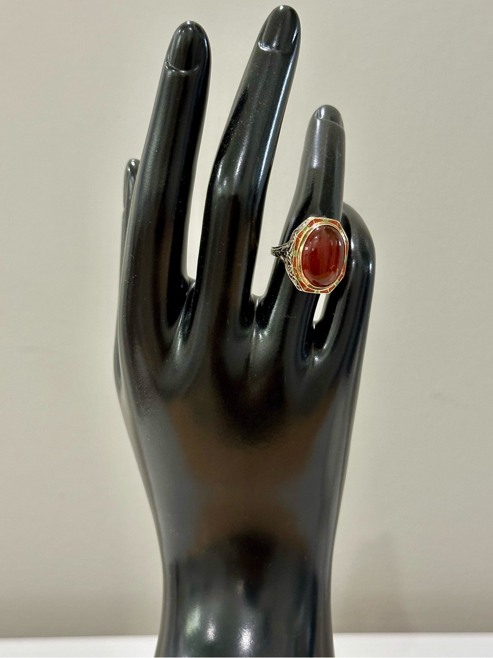 Vintage Carnelian 14kt Two Tone Statement Ring